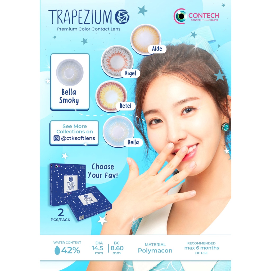 SOFTLENS TRAPEZIUM MINUS (-3.25 s/d -4.00) PRODUK BY CTK