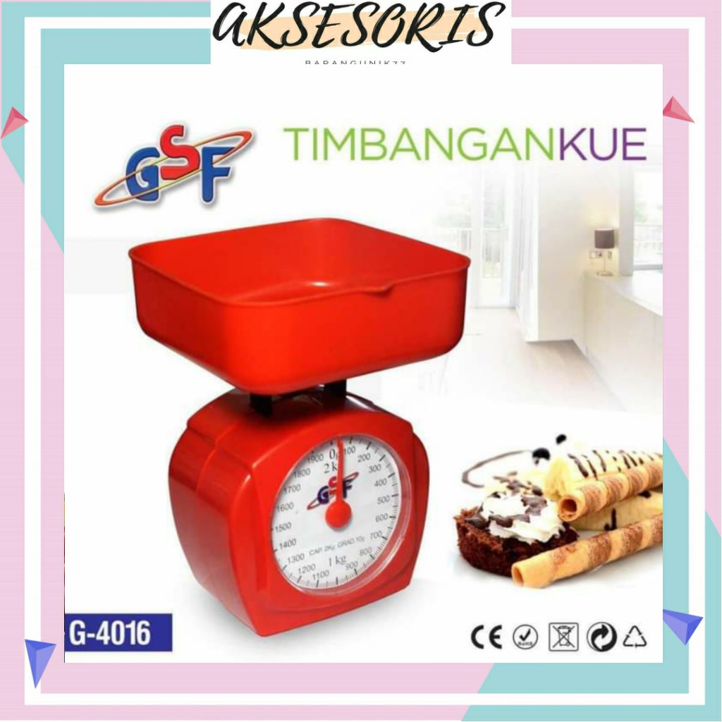 TIMBANGAN KUE SERBAGUNA 2KG ANALOG MANUAL MERK GSF-4016 / TIMBANGAN KUE SERBAGUNA ANALOG / TIMBANGAN KUE SERBAGUNA KITCHEN SCALE ANALOG / MANUAL GSF KAPASITAS 2 KG GSF-4016 / GSF4016 / GSF 4016