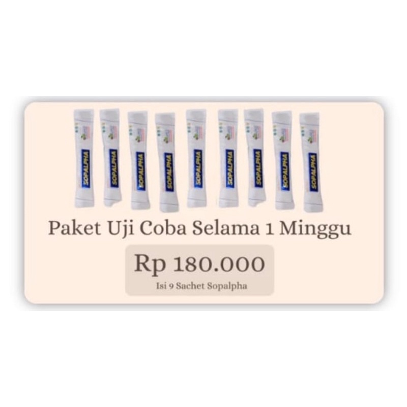 SopAlpha | Paket Uji Coba 1 Minggu 9 Sachet