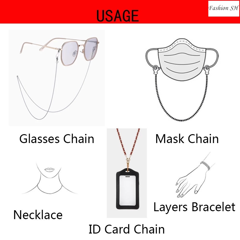 Simple and versatile lanyard mask lanyard chain glasses sling anti-lost neck mask lanyard chain