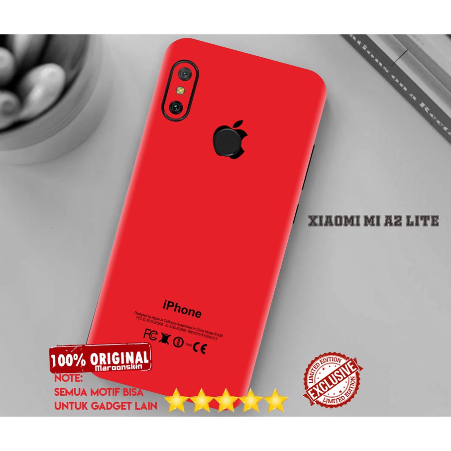 Garskin Xiaomi Mi A2 Lite iphone x merah skin protector case