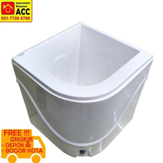 Bak Air Marble 55/ Bak Sudut Kamar Mandi Ivory & Putih