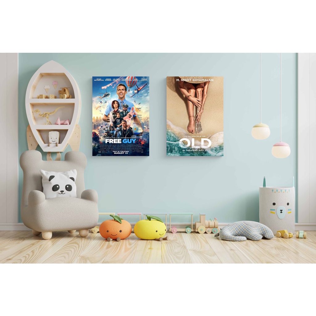 Poster film bioskop aesthetic dinding custom - Free Guy - Jungle Cruise - Old