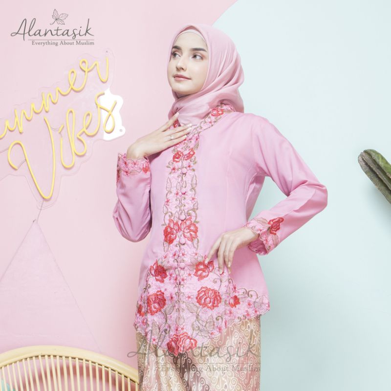 Alantasik - Atasan kebaya bordir WARNA alantasik modern wisuda kantor kerja SULAM kebaya encim wrana R24 R27