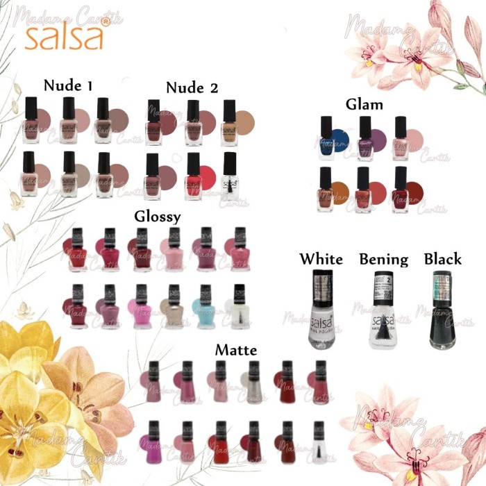 Salsa Nail Polish (Ecer) Nude Series 01  Nude 02 Matte Set A Glossy Set B Cat kuku (KIM)