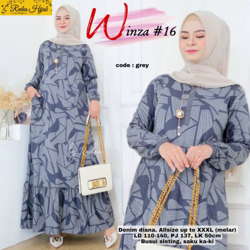 GAMIS WANITA JUMBO || WINZA #14 DENIM DIANA BUSUI