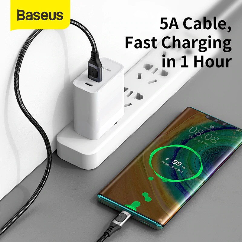 Kabel Data Type C Fast Charging Baseus Cable USB C 5A for HUAWEI