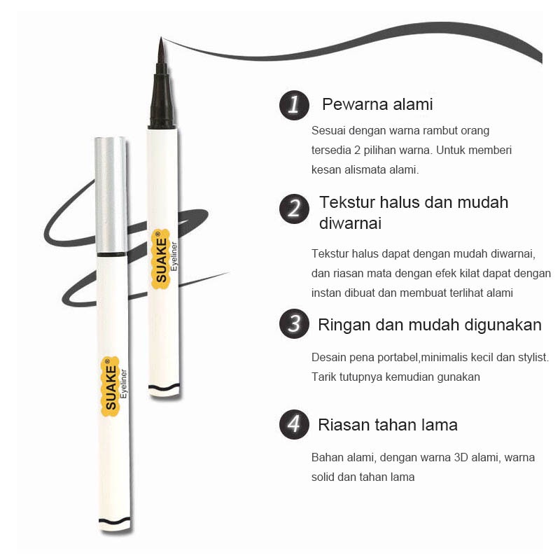 【READY STOCK】 Liquid Eyeliner Evenly Pigmented Long Lasting Waterproof Fast Dry Eyeliner