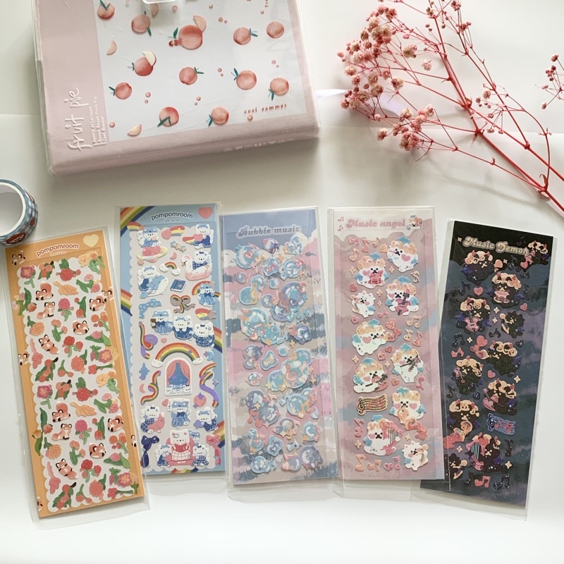 

sticker korea pompomrom music confetti glitter deco photocard readystock B503 B306