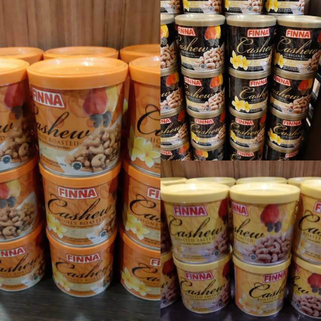 Finna Roasted cashew nut**mede mente siap makan kemasan kaleng**Finna roasted cashew nut salty,sweet