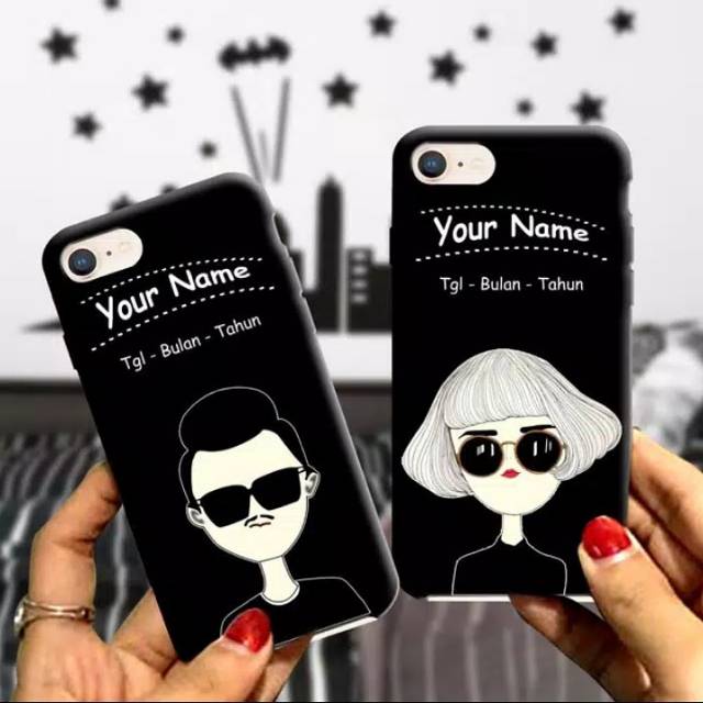Custom case lucu couple vivo oppo xiaomi iphone samsung