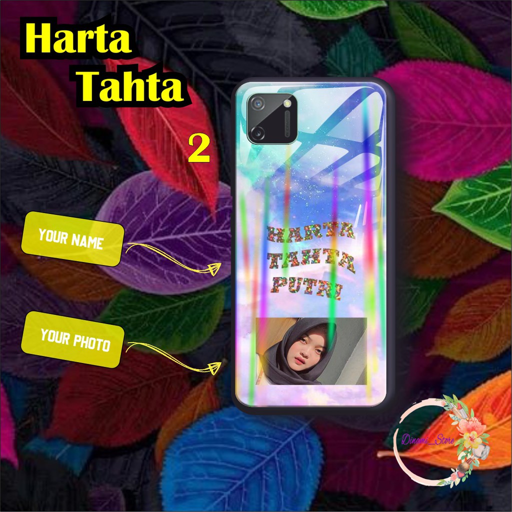 Back case glass aurora HARTA TAHTA Oppo A3s A1k A5 A9 2020 A7 F9 A5s A31 A52 a53 A92 A37 A57 DST1648