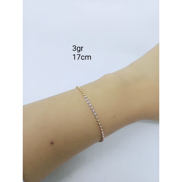 gelang bijilada kombinasi 2bel/ gelang perak asli silver925 lapis emas / gelang fashion wanita impor