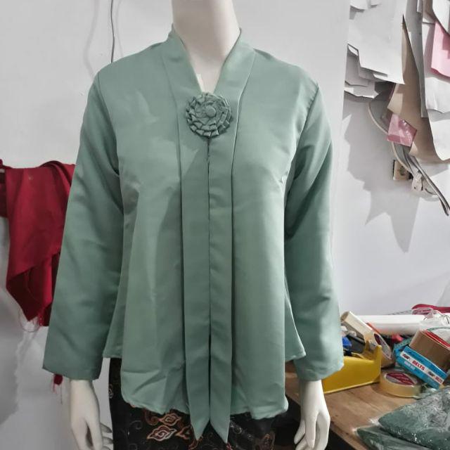 (P92/100) Kebaya floy TANGAN PANJANG kutubaru std-jumbo busui kartini KeroncongBusana (PJG)-Mint