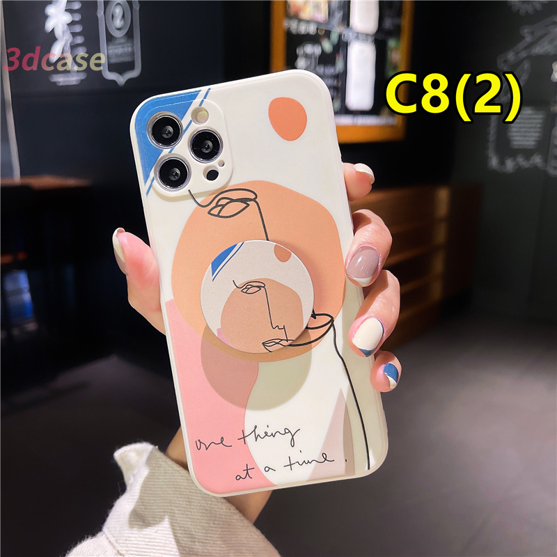 Casing Soft Tpu Case Realme C21 C3 C25 C12 7i C17 C11 2021 C21Y C15 C20 C25S 5 5S 5i C1 C25Y C2 C3i 6i C20A realme Narzo 20 10 10A 20A 30A A54 A15 A16 A9 A5 A7 A5S A95 A53 A33 Y12 Y20 A12 Vintage Abstract Painting Anti-fall Case Soft Case With Stand