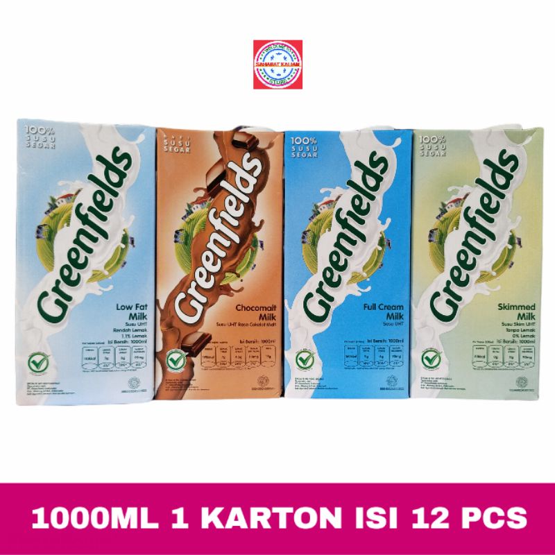 GREENFIELDS SKIMMED MILK 1000ML 1 PCS