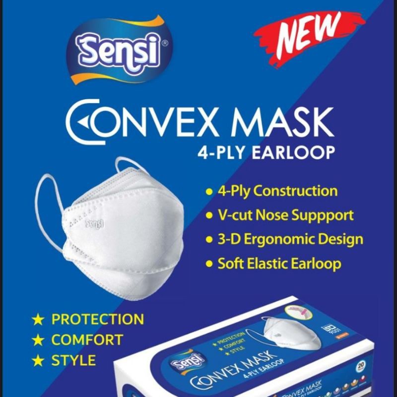 Masker Sensi Convex Mask 4 Ply Earloop isi 20