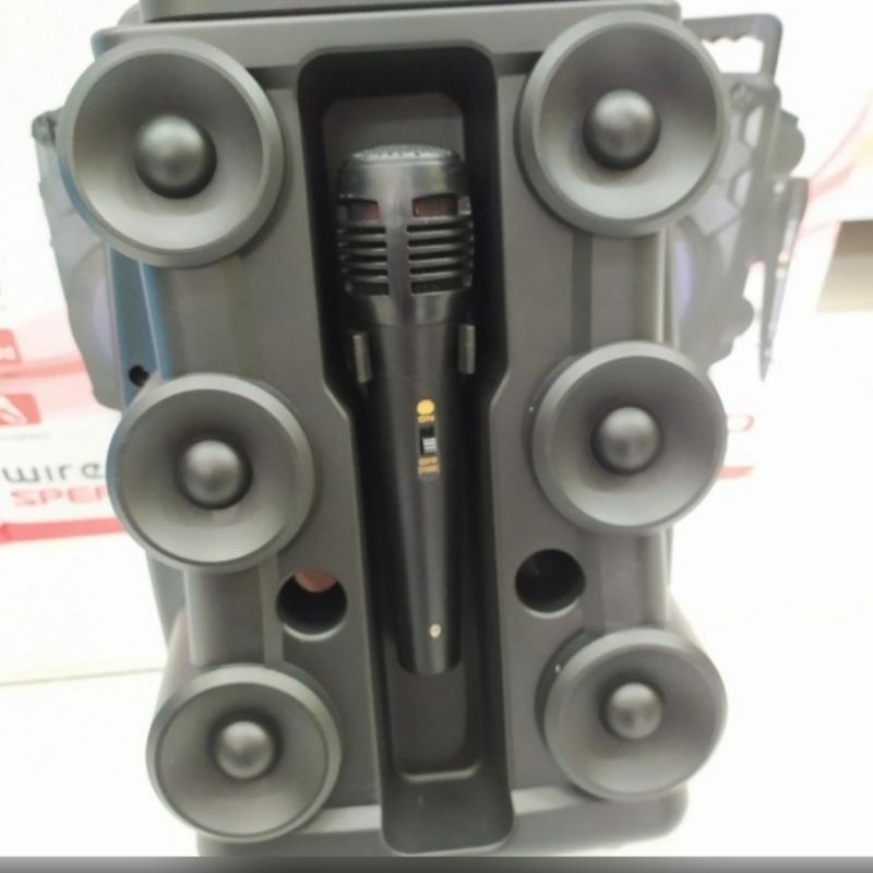 Speaker Bluetooth Wireless Soonbox S-15 + Free Mic Lampu LED GRB Super Bass