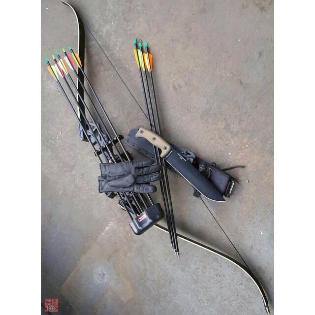 Hunting Bow, Recurve Bow, Black Hunting Bow, Archery, arrow, bow, busur, panah, panahan