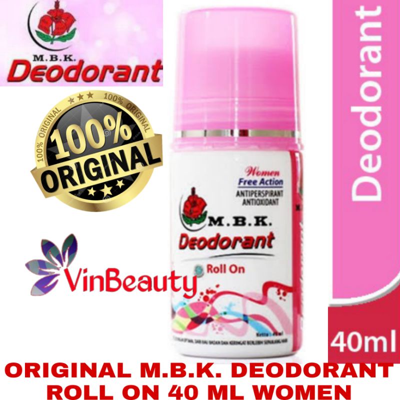 ORIGINAL M.B.K. DEODORANT ROLL ON 40 ML / DEODORANT MBK ROLL ON WOMEN PINK