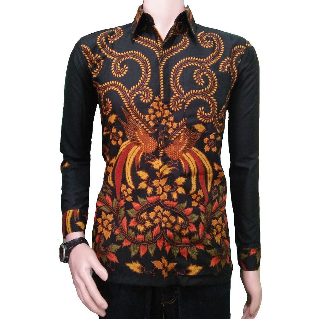 BSWART BATIK HRB026 Kenongo Hem Pendek Padi Pekalongan M L XL Batik Pria MURAH