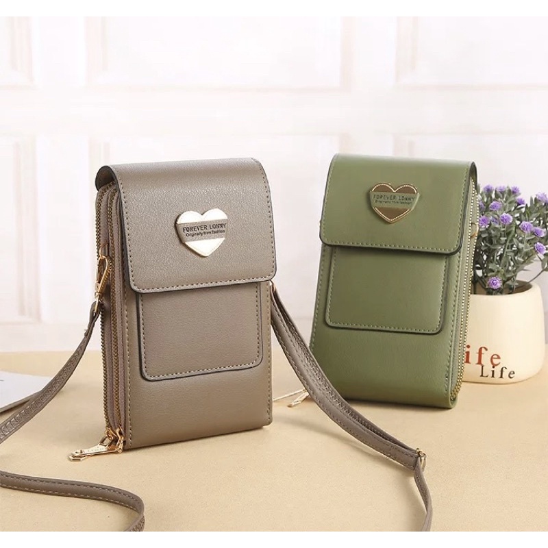 Tas Selempang Kulit Wanita Dompet Hp Cewek Touchscreen Mini Bag LN L080