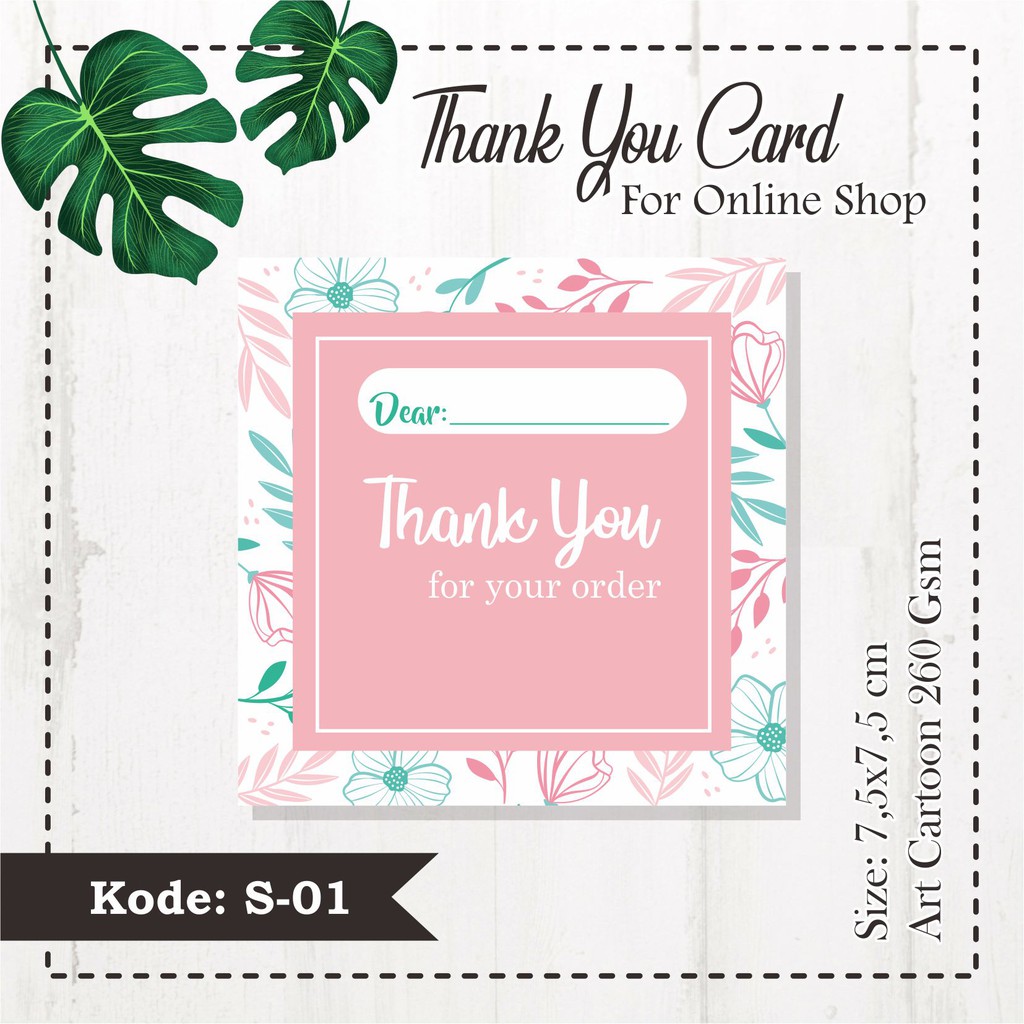 Thank You Card For Online Shop Kartu Ucapan Terima Kasih Untuk Olshop Square Shopee Indonesia