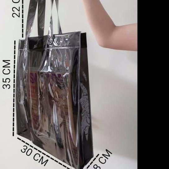 Tas Plastik / Tote Bag / PVC Bag / Transparant Bag - Biru