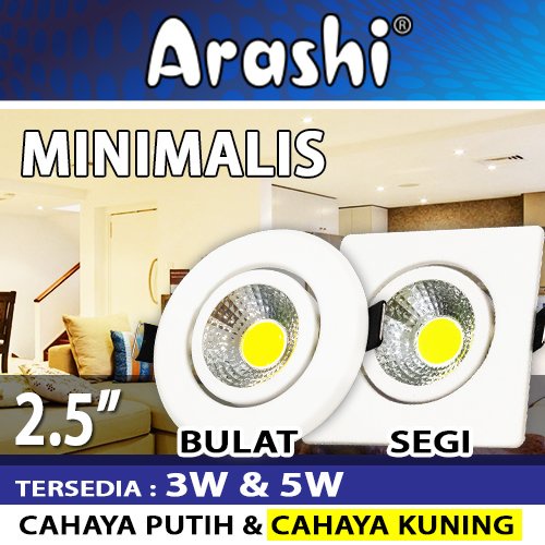 Lampu Spotlight Arashi Minimalis 3w 3 watt 2,5 inch
