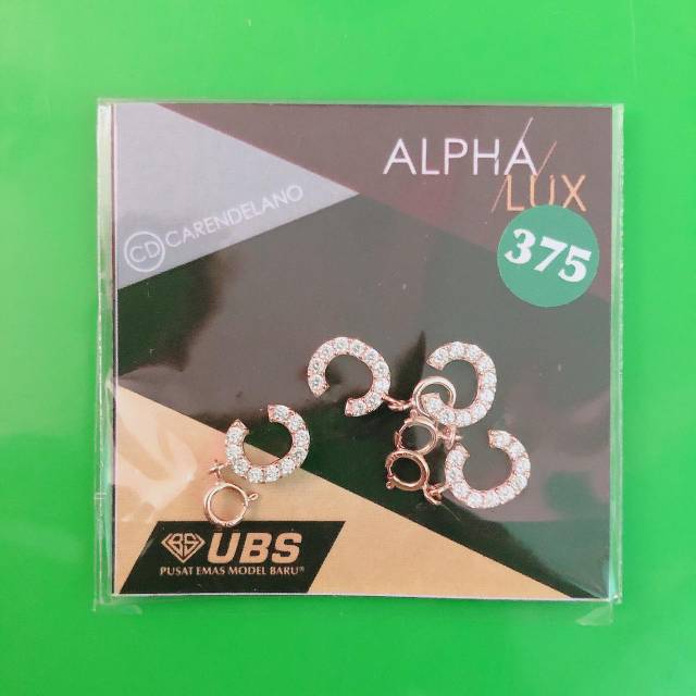 Charm alpha lux kadar 375 huruf C (bisa utk liontin)