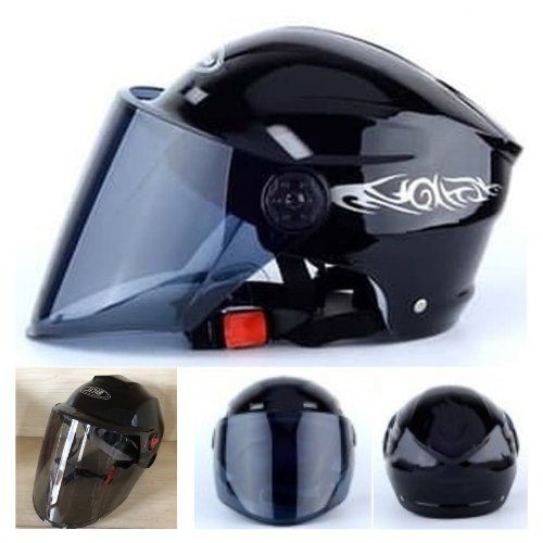 Helm Sepeda Plus Kaca Windshield  Half  Helmet Nuoman 316 Black 111117