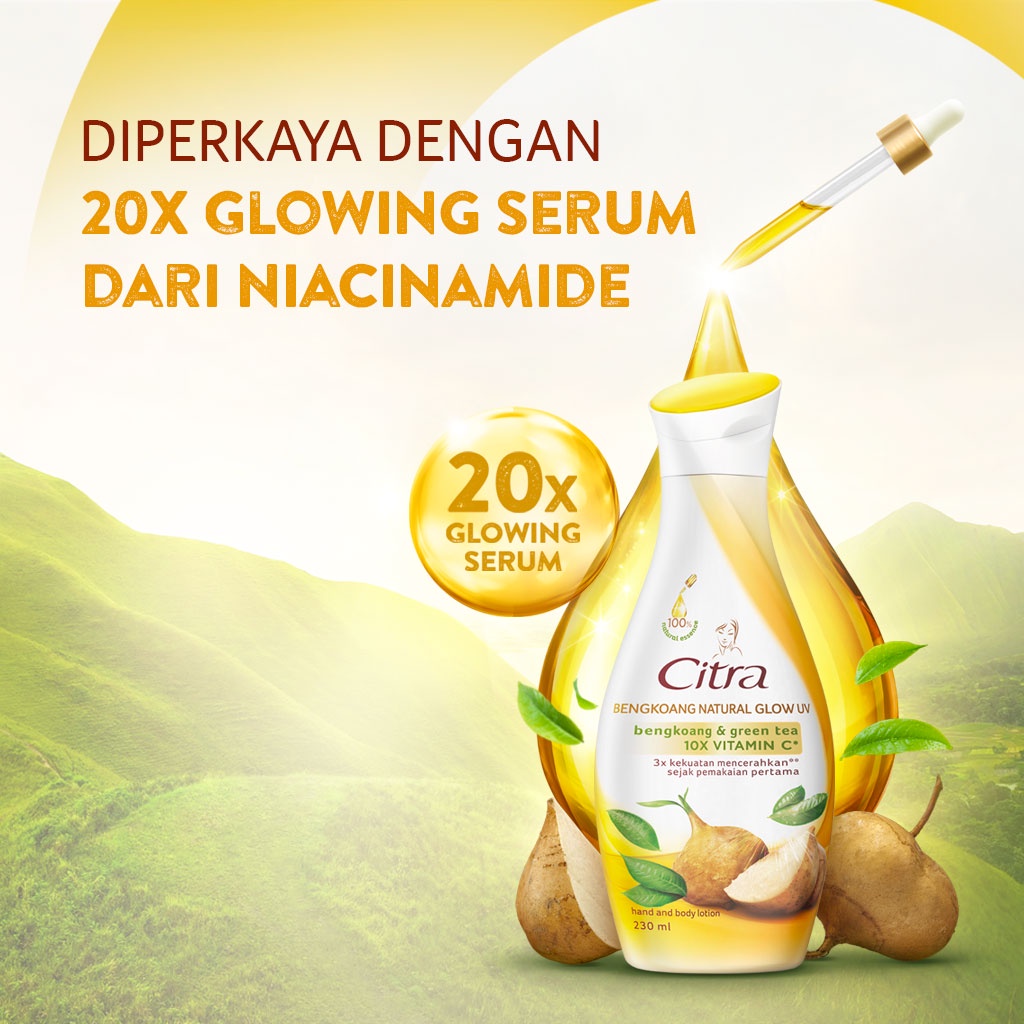 CLEARANCE SALE - 380ml 230ml 120ml Citra Hand Body Lotion Body Care Bengkoang &amp; Green Tea Natural Glow 10X Vitamin C