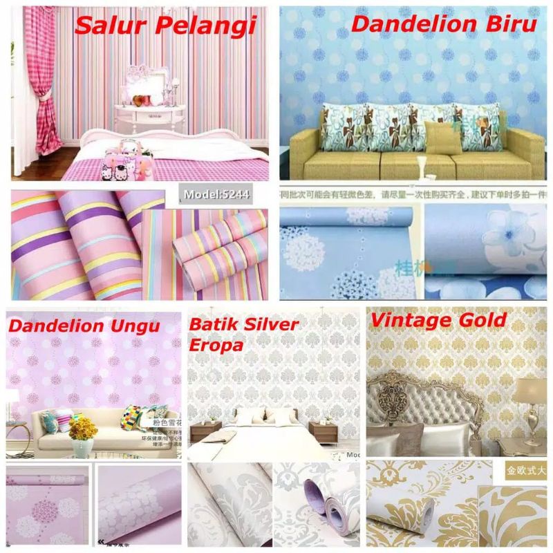 WALLPAPER STIKER DINDING MOTIF SABI PINK