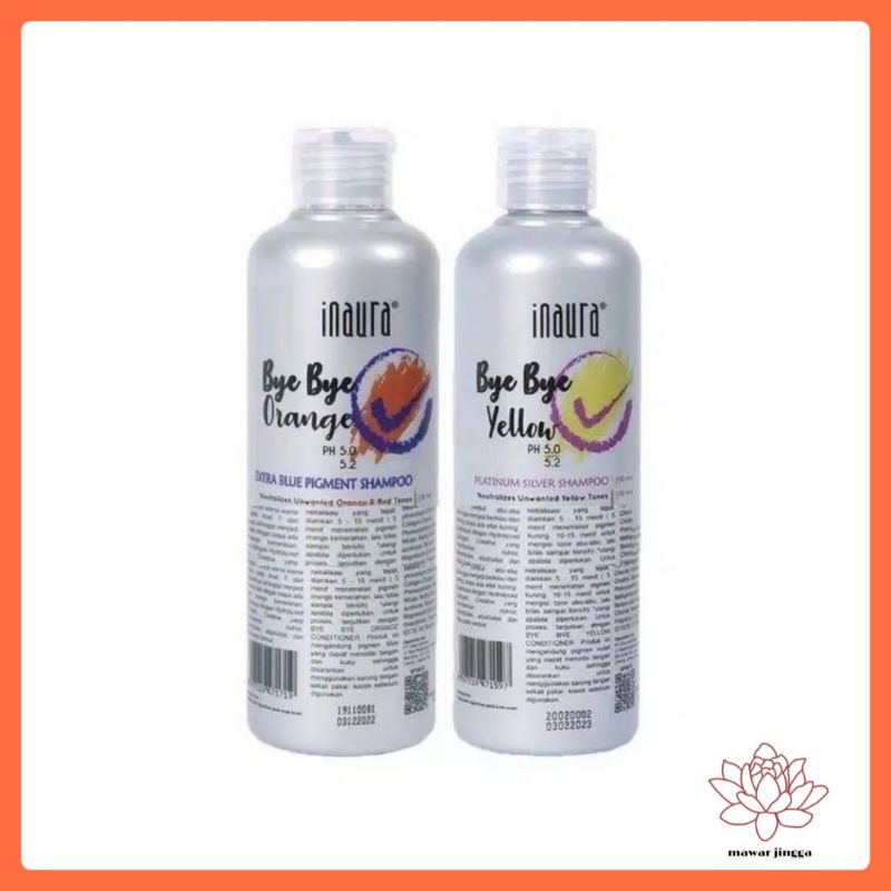 ❤mawarjingga❤ INAURA Bye Bye Shampoo 250ml Yellow / Orange Sampo / Shampo Platinum