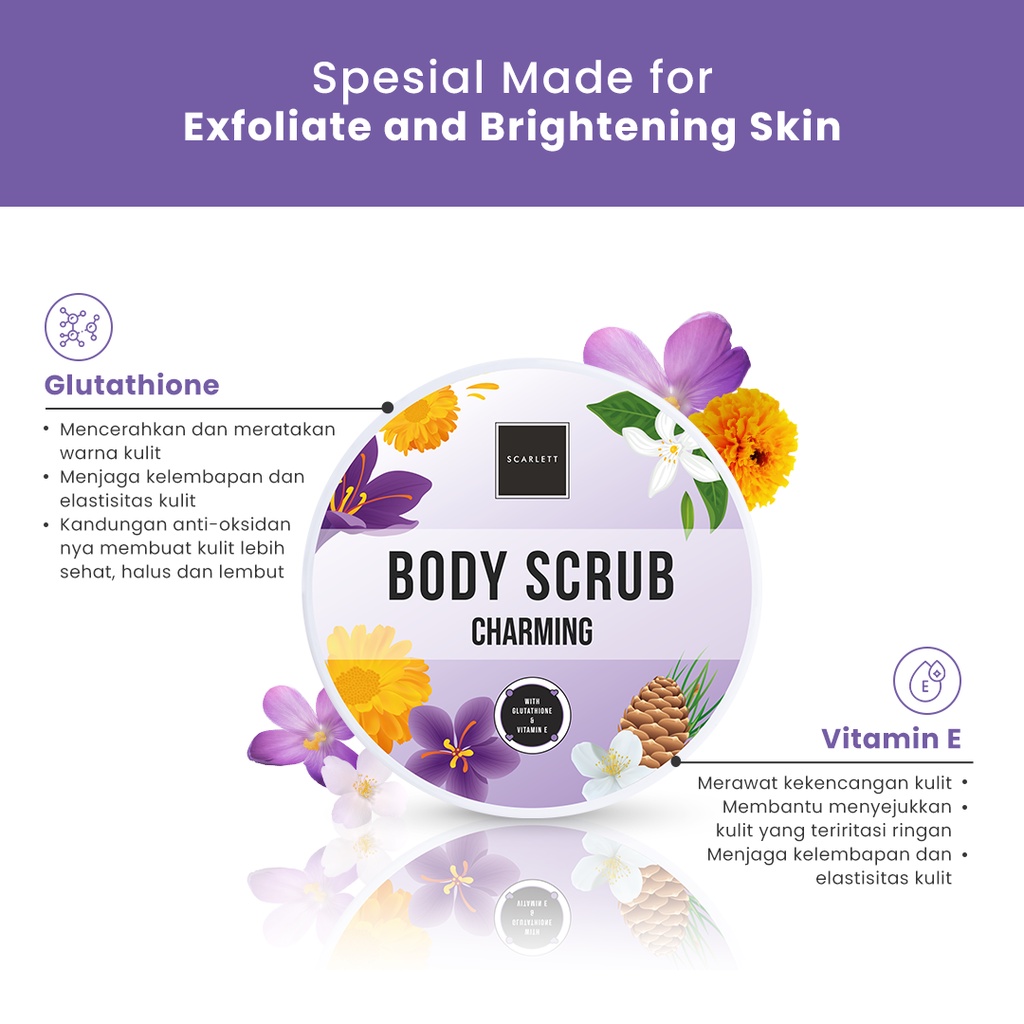 ★ BB ★  Scarlett Whitening Charming SERIES | Body Lotion - Body Cream- Body Serum - Body Scrub - Shower Scrub