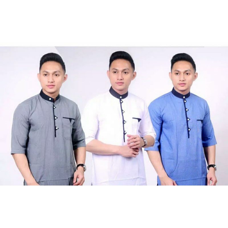 baju kurta zikzak (segitiga) / baju koko / baju muslim laki laki / ecer / grosir