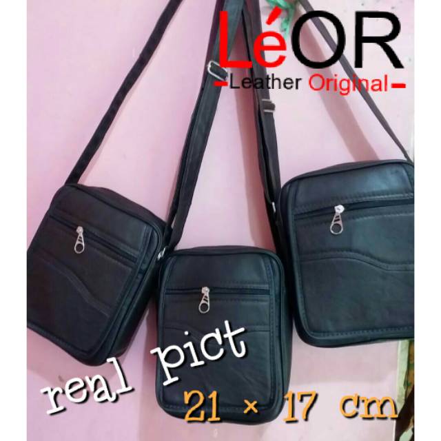 Tas kulit original leather/tas slempang pria kulit 100% asli