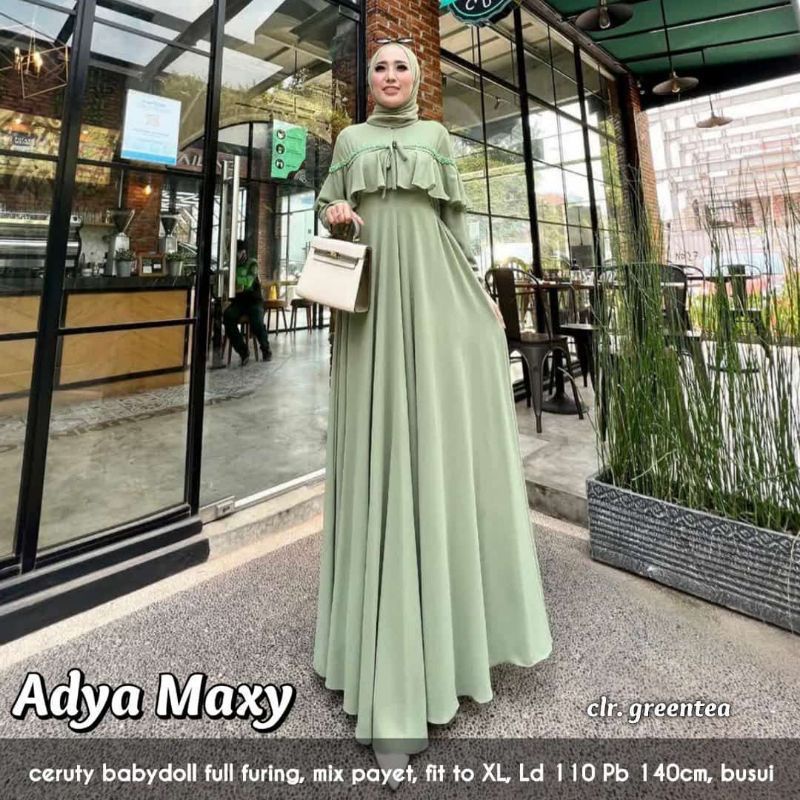 adya maxy FASHION BAJU GAMIS DRESS MAXI SETELAN MUSLIM WANITA CANTIK TERBARU KEKINIAN VIRAL MODIS