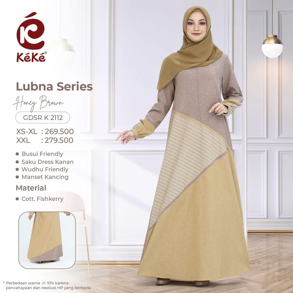 GAMIS TERBARU 2022 KEKE LUBNA SERIES HONEY BROWN (GDSR K 2112)