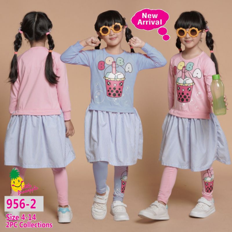(5-11th)Tunik original little pineapple bonus hijab dan tas