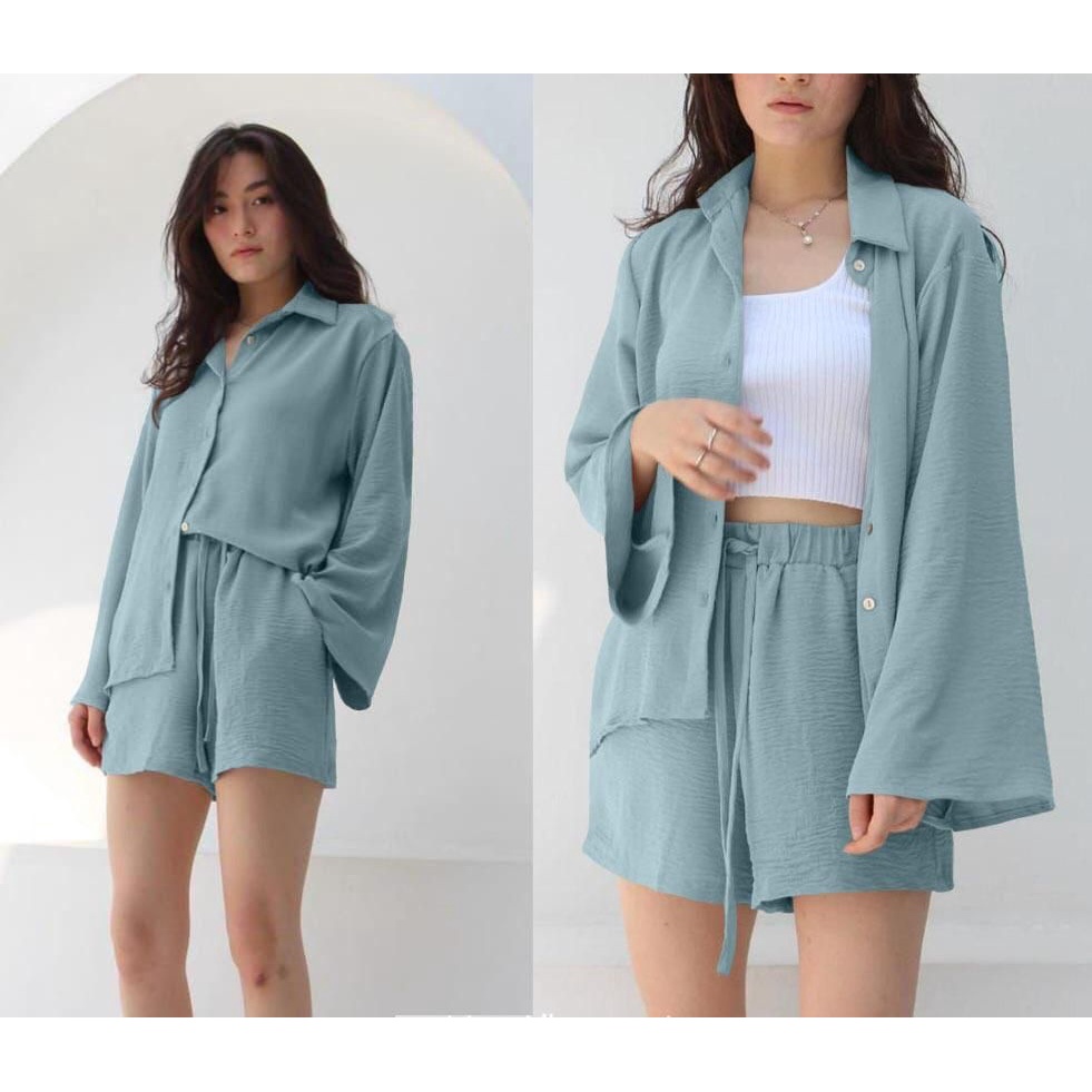 Setelan Somain - Setelan Casual Perempuan - Setelan Linen Terbaru - Blouse Wanita