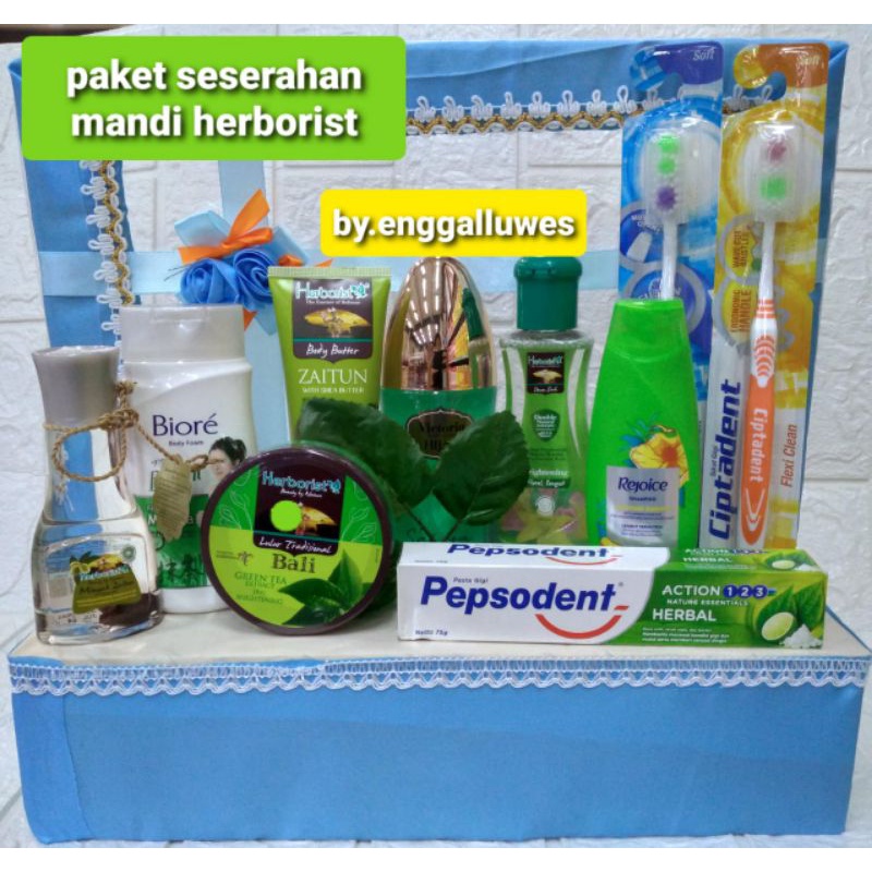 Paket seserahan mandi|paket hantaran mandi Herborist free box