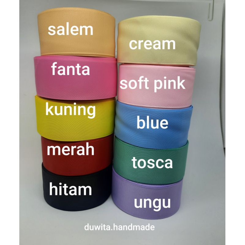 Pita grosgrain polos 4cm harga(meter)