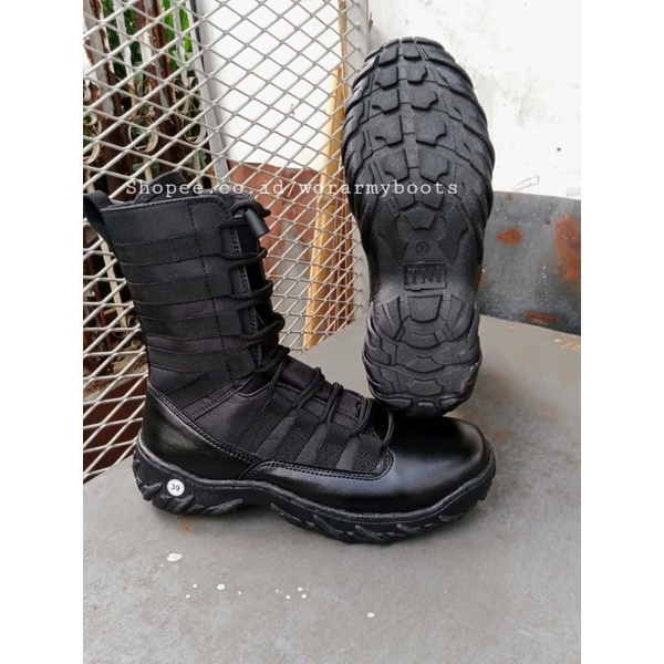 Sepatu PDL Ninja TNi kulit sapi Asli by wor army boots