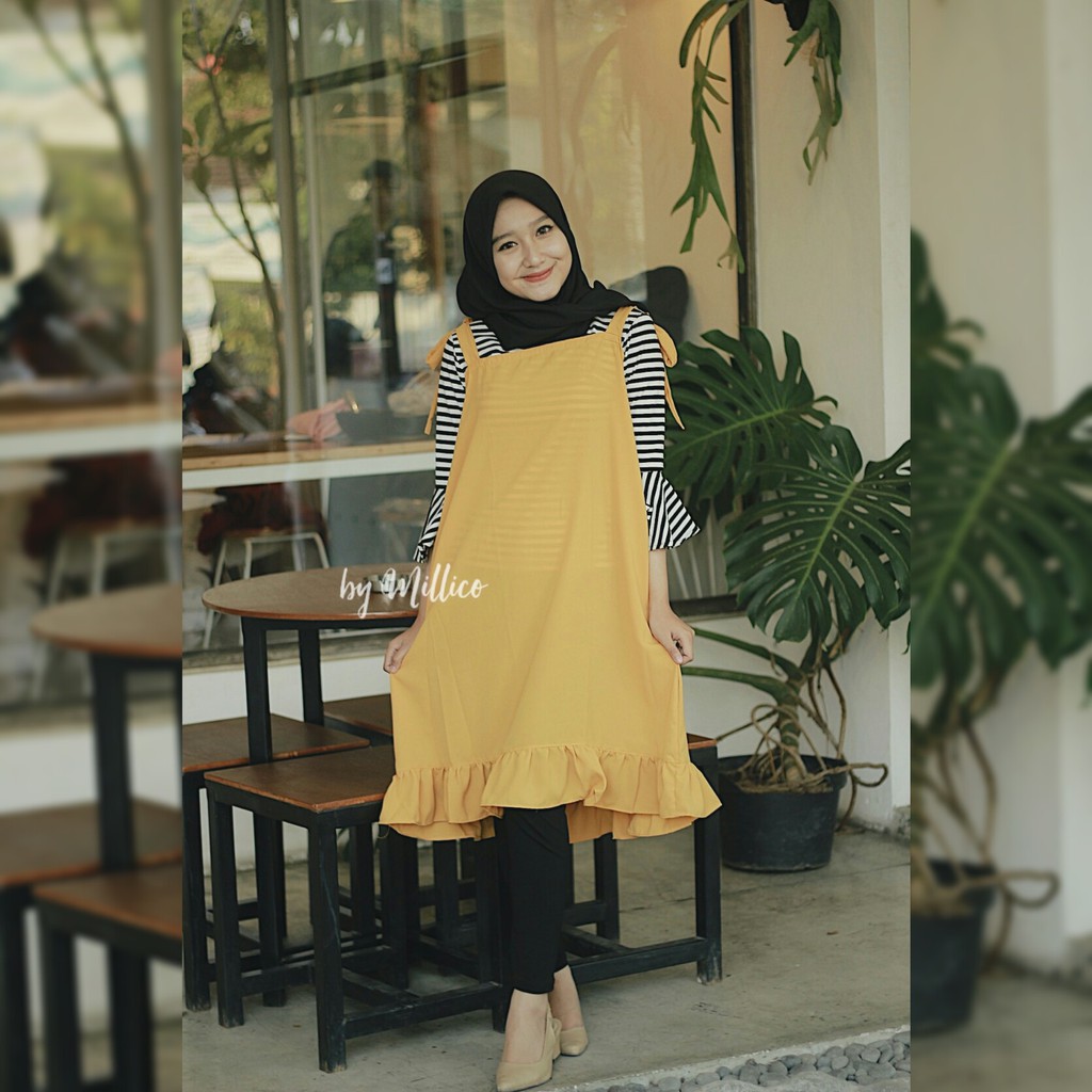 Tesha Overall / Overall Tunik / Overall Terbaru / Termurah / Kekinian / Tunik /NO INNER