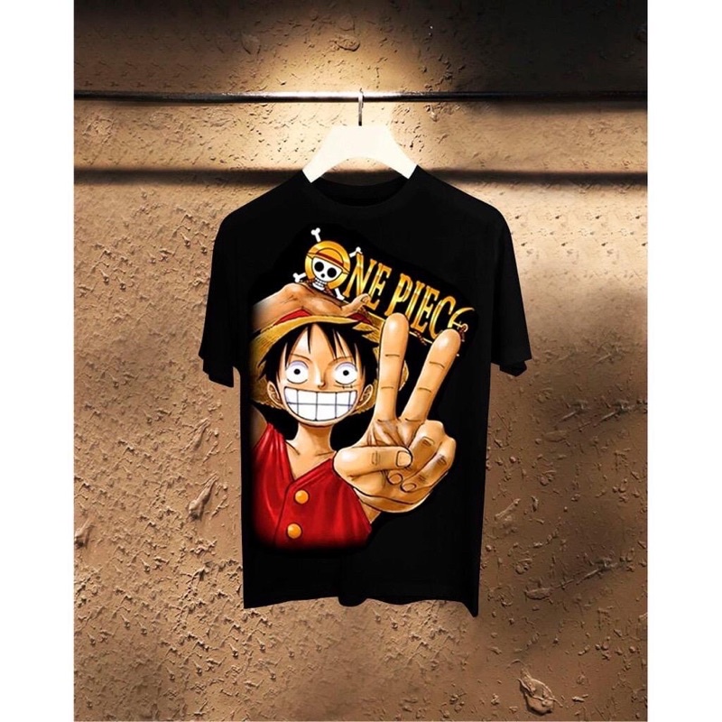 KAOS LUFFY ONE PIECE BAJU KAOS T SHIRT PRIA WANITA DISTRO ANIME JAPAN ONE PIECE LUFFY SMILE MURAH XL
