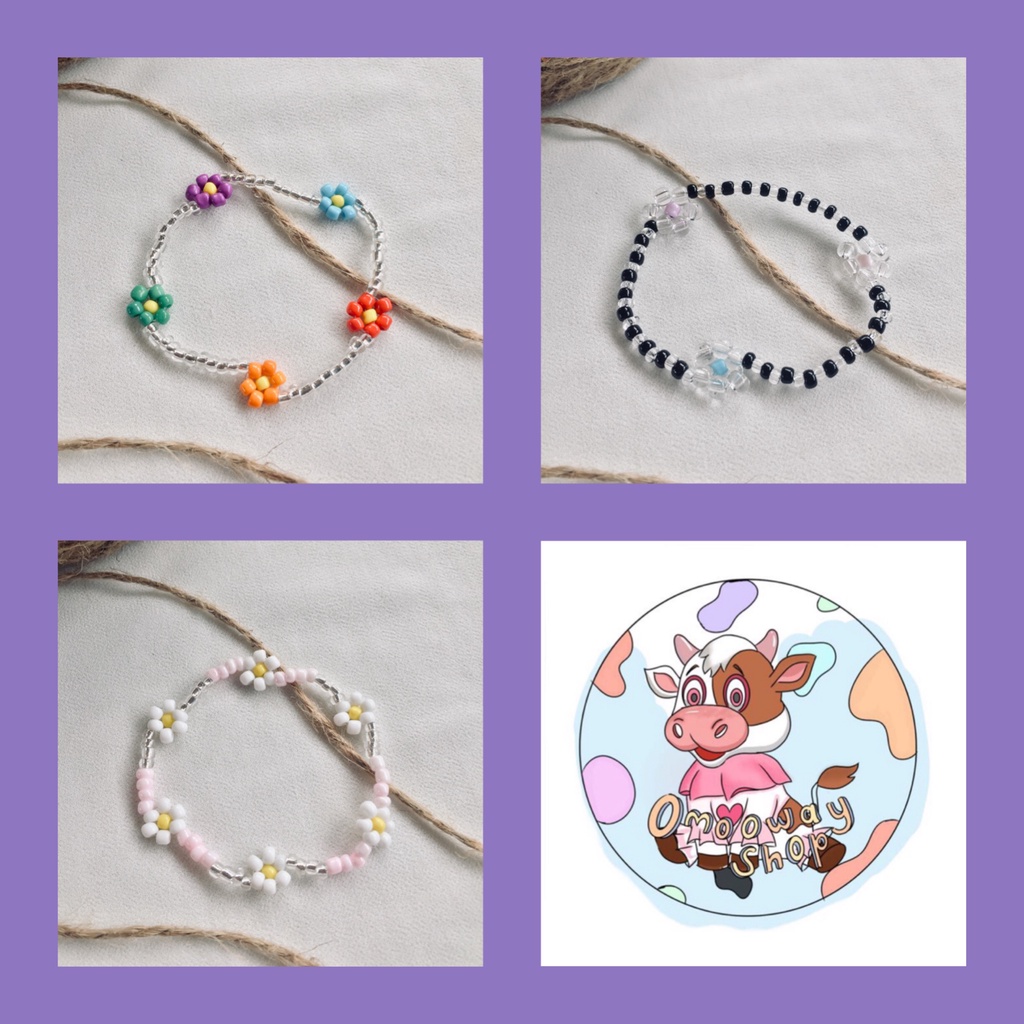 [min 10k bebas pilih produk] KINO PENTAGON/MINJU IZONE/SAN ATEEZ DAISY BRACELET BEADS BY OMOOWAY