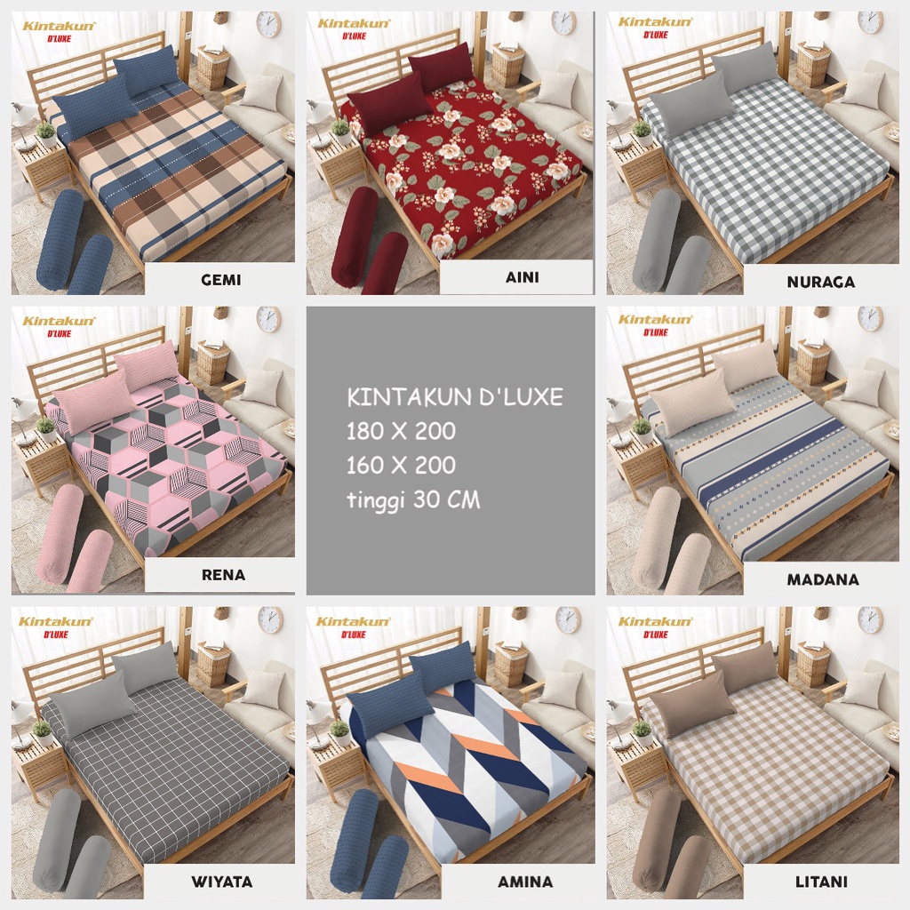 Sprei Tinggi 30 CM/ Sprei Kintakun D'luxe  Uk.180 x 200 &amp; Uk.160 x 200  ( T30 )