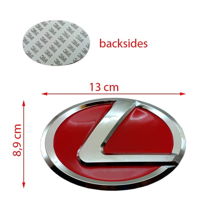 Emblem Mobil LEXUS Logo MERAH / RED 13Cm