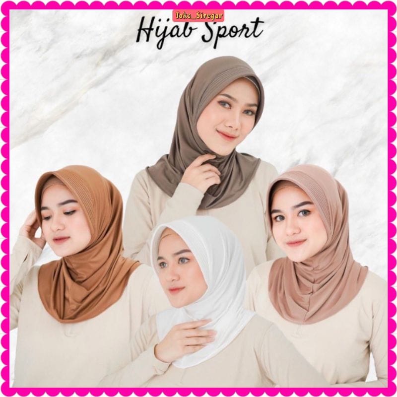 Hijab Sport Instan Simple Kerudung Sport Instan / Kerudung Geblus Olah Raga